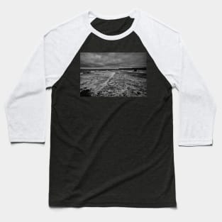 Collywell Bay storm - Monochrome Baseball T-Shirt